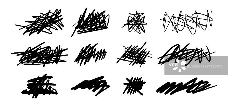 手绘的纠结涂鸦草图抽象图形图片素材