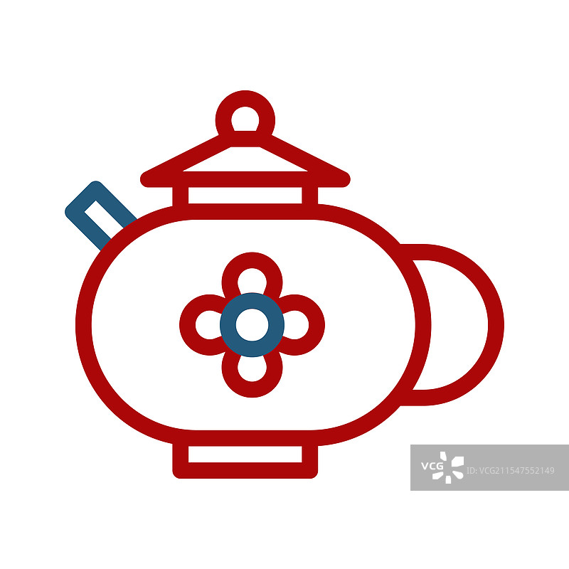 中国茶壶图标 传统亚洲茶道图片素材