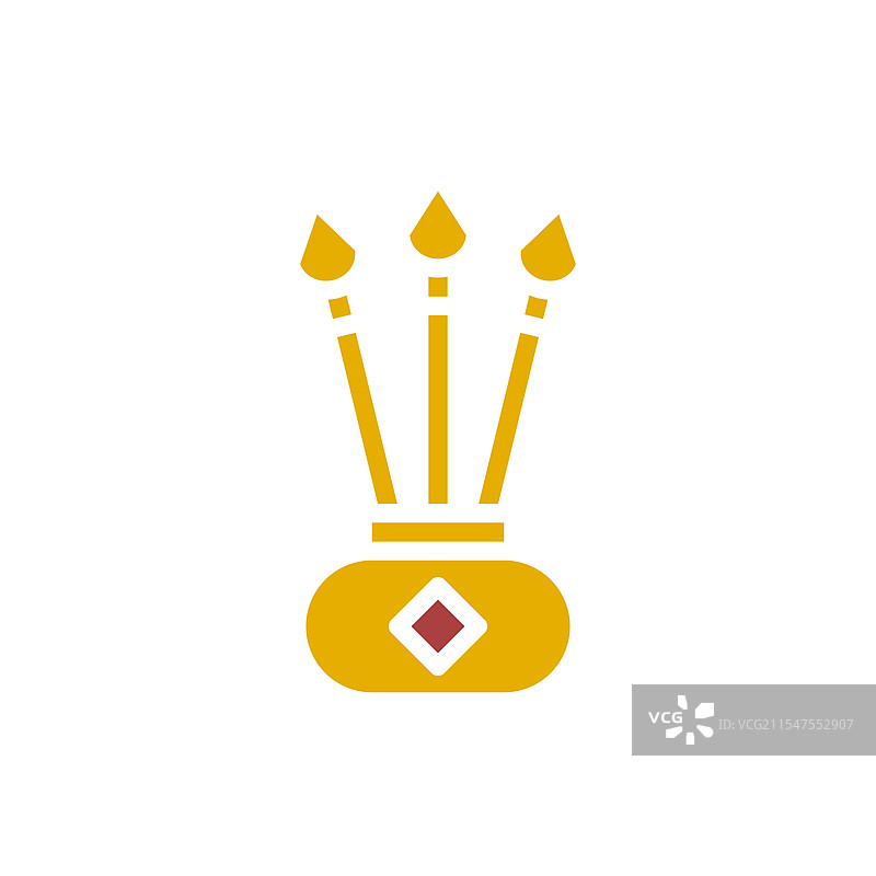 金色香炉与三支箭，象征灵性图片素材
