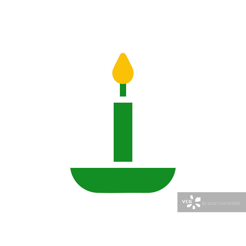 绿色蜡烛图标简单蜡烛图形设计图片素材