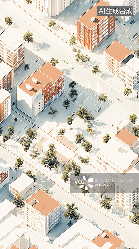 【AI数字艺术】3d城市建筑模型图片素材