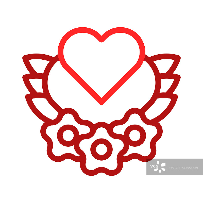 复古花环心形纹身设计图片素材