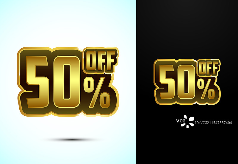 金色50%折扣标签贴纸图片素材