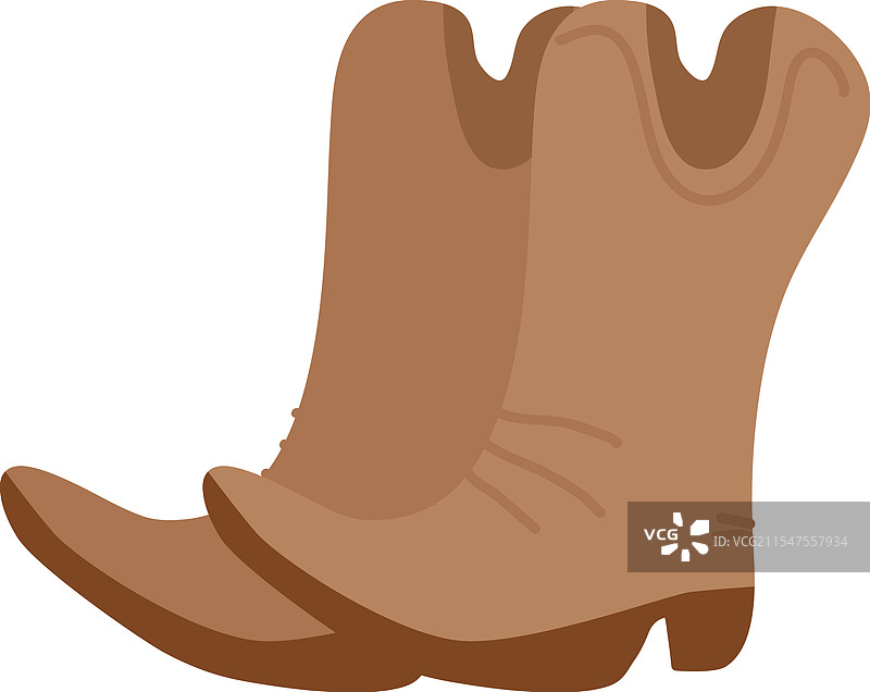 手绘复古牛仔靴图片素材