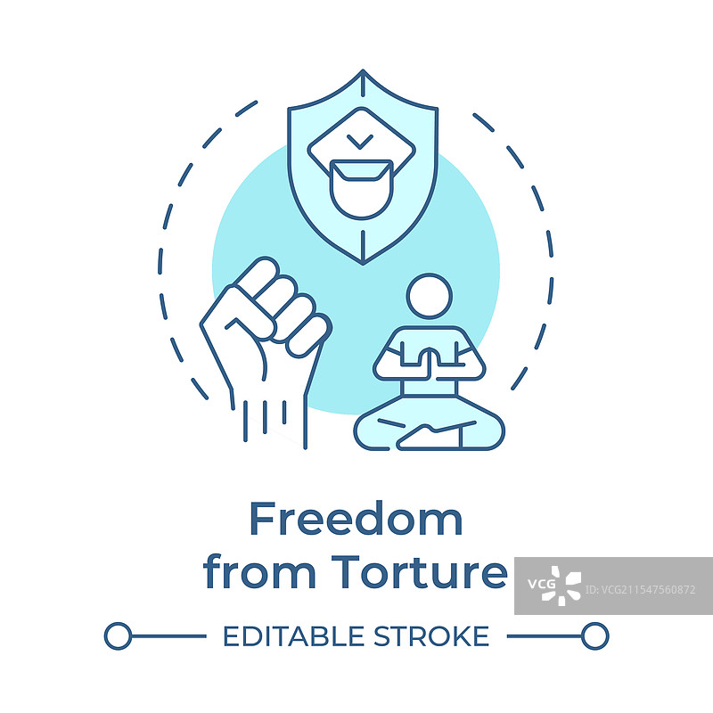 折磨自由的柔和蓝色概念图标图片素材