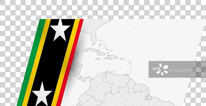 现代风格的圣基茨和尼维斯地图图片素材