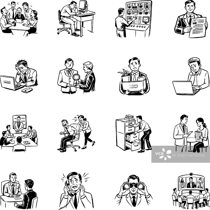 商业专业人士涂鸦插图合集图片素材