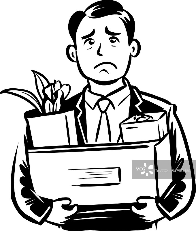 被解雇员工的草图风格图片素材