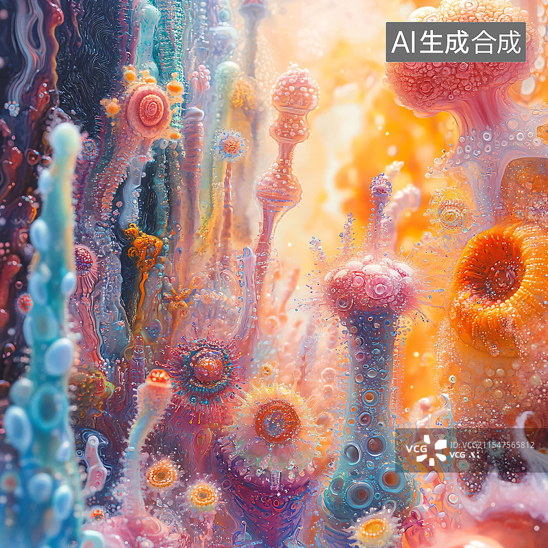 【AI数字艺术】章鱼触手、多彩、海底、肌理材质、C4D图片素材