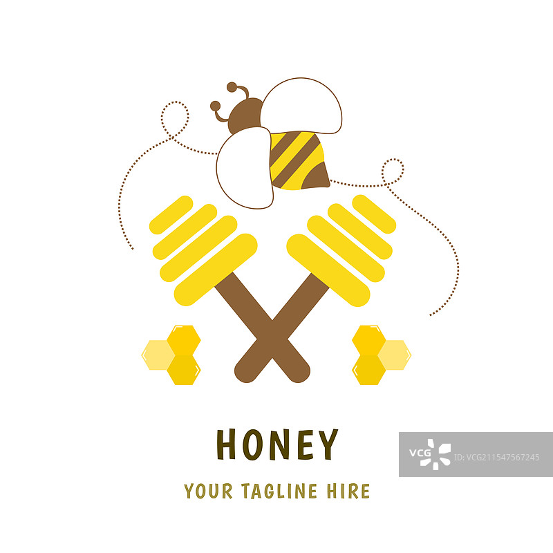 蜂蜜产品的可编辑蜂蜜标志和标签图片素材