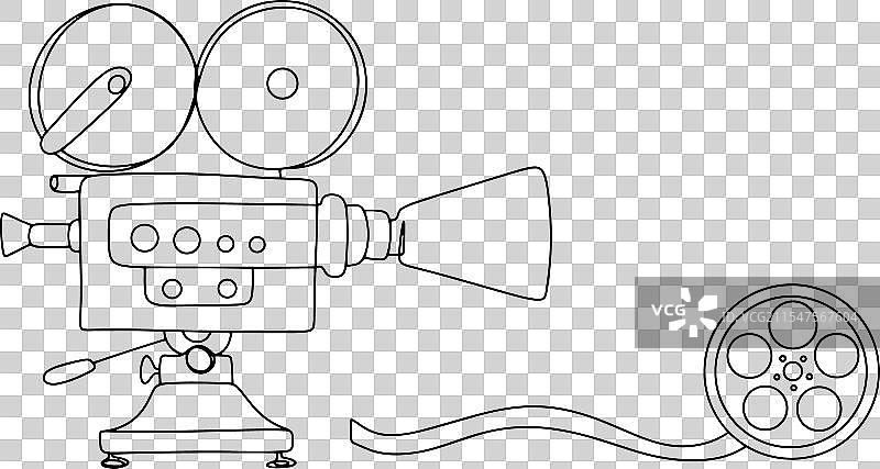 电影摄影机胶卷一行图片素材