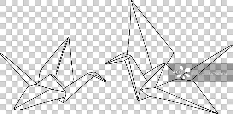 折纸鸽子一行图片素材