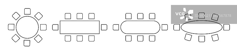 咖啡馆或餐厅座位安排平面图图片素材