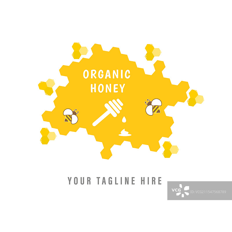 有机蜂蜜产品的标志和标签图片素材