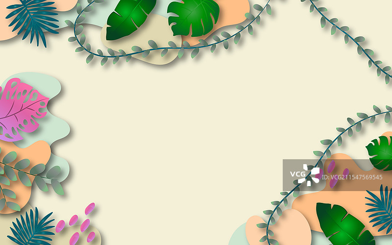 逼真的夏季背景与植被图片素材