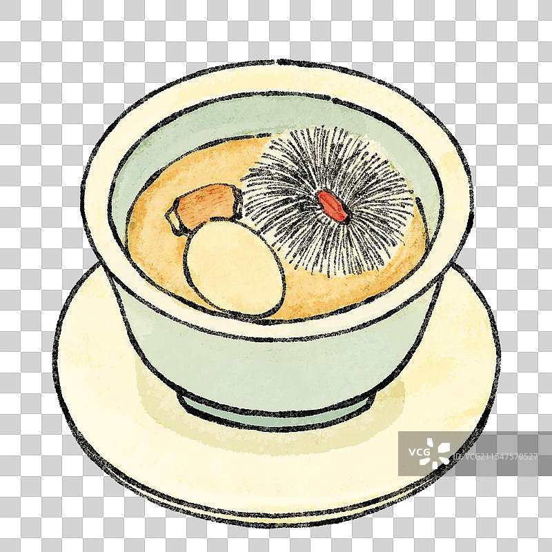 江苏扬州美食国风插画-文思豆腐图片素材