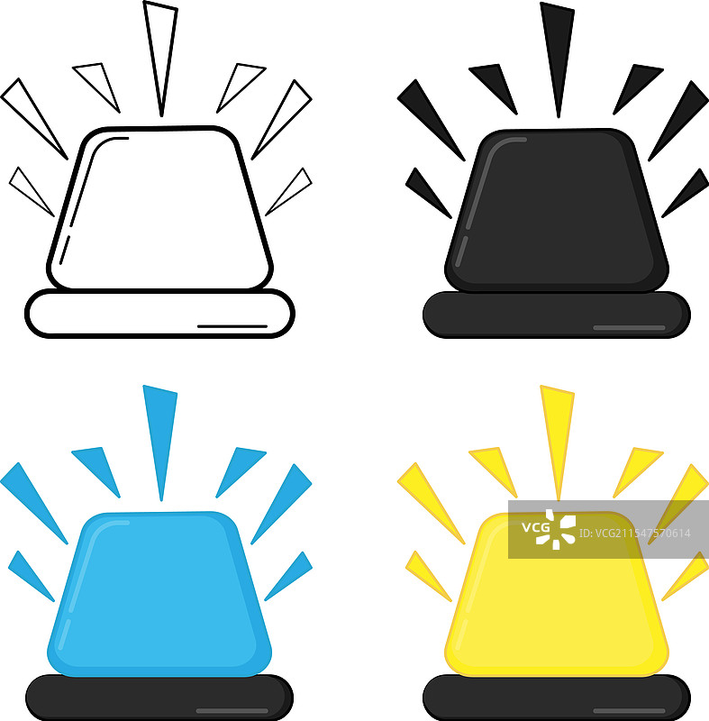 紧急警报器的特殊闪光灯集合图片素材