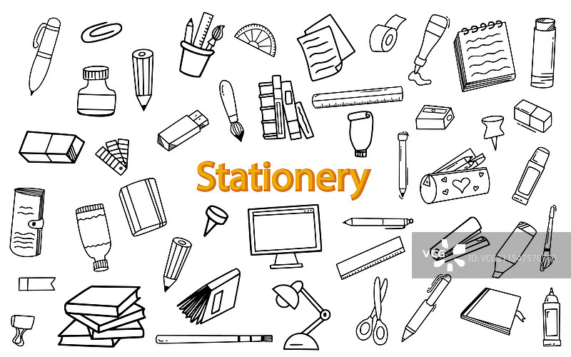 静态线条艺术手绘涂鸦图片素材