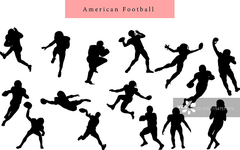 美式足球运动员的姿势与人体形态图片素材