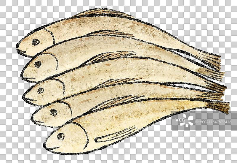 江苏扬州美食国风插画-清蒸刀鱼图片素材