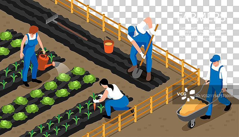 农民等距水平构图图片素材