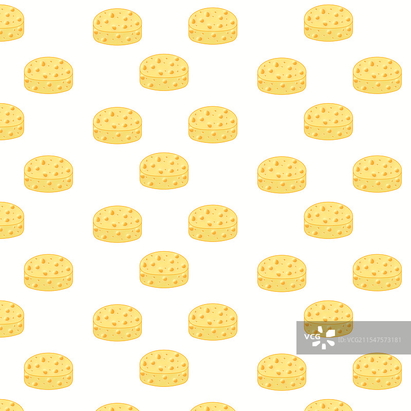 圆形奶酪无缝图案，逼真效果图片素材
