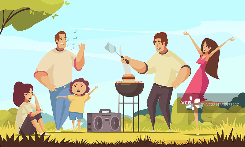 烧烤派对时光的构图图片素材