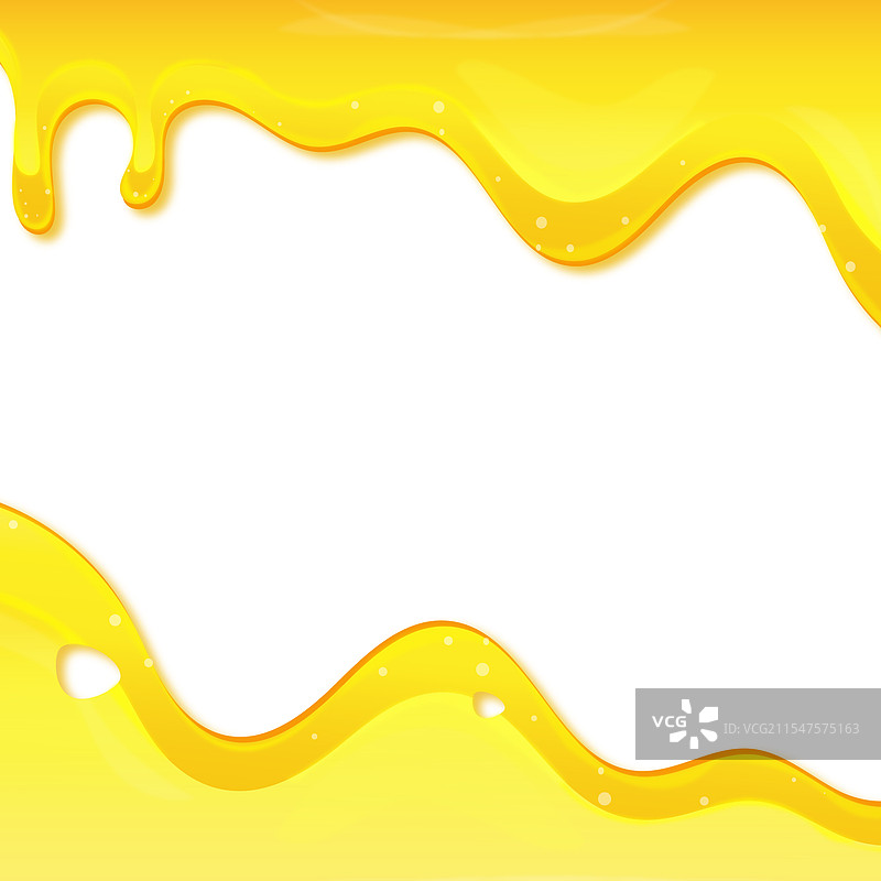 框架中的黄色蜜蜂蜂蜜滴落液体元素图片素材