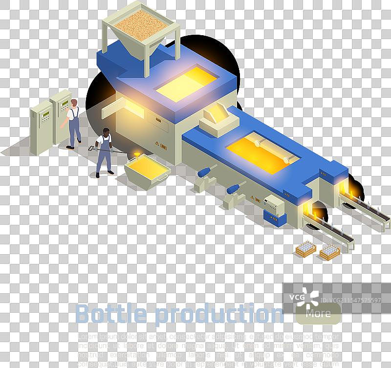 玻璃生产等距构图图片素材