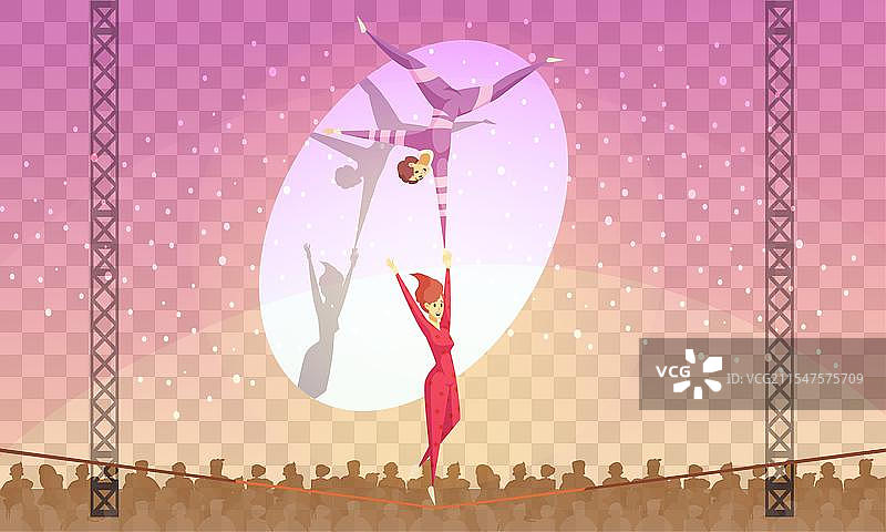 马戏团杂技演员卡通背景图片素材