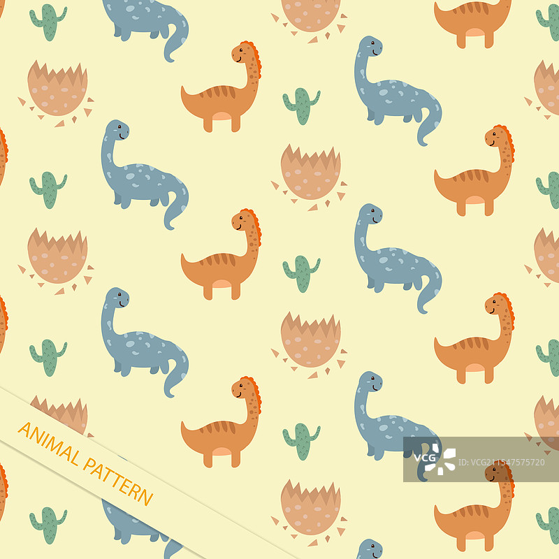 手绘可爱的蛋和恐龙动物图案图片素材