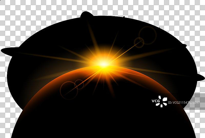 太空中太阳与行星的组合图片素材