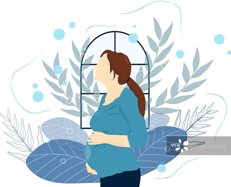 母亲怀孕和婴儿失落意识月图片素材