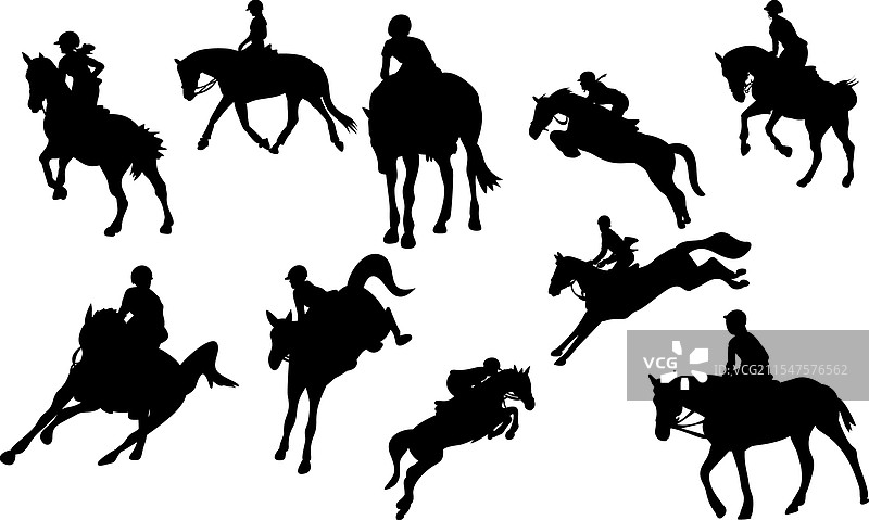 骑师、马术骑手、盛装舞步组合图片素材