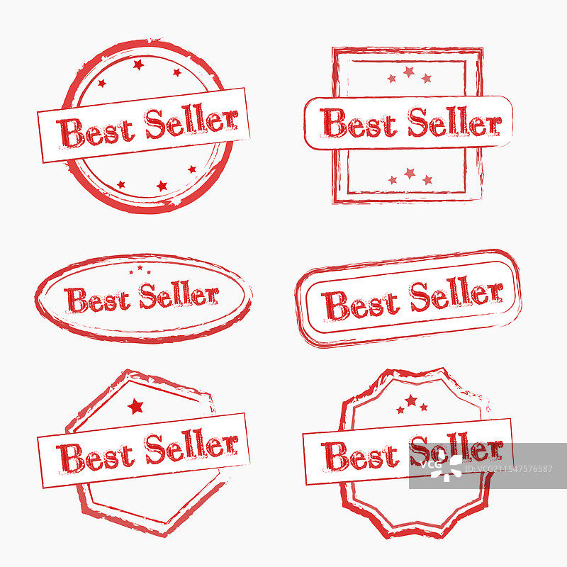 畅销书标签在印章模板中图片素材
