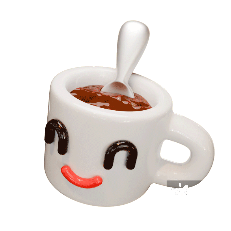 咖啡杯的搅拌咖啡动画图片素材