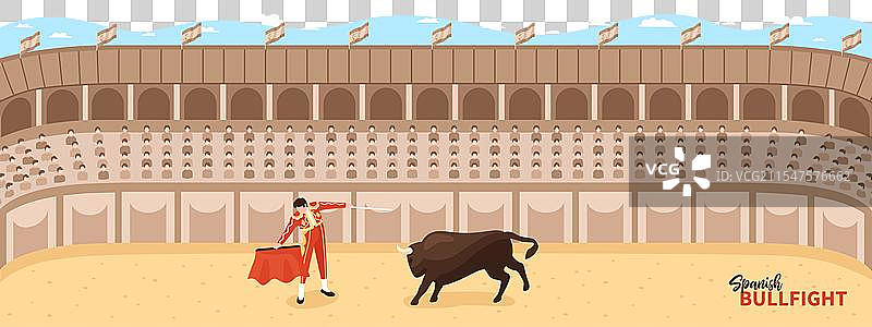 等距斗牛场构图图片素材