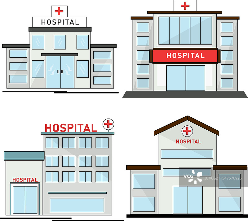 医疗医院诊所建筑剪贴画设计图片素材