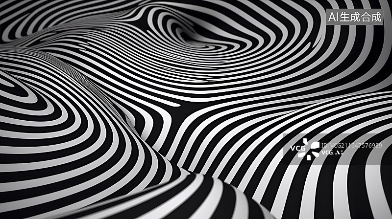 【AI数字艺术】黑白曲线抽象背景图片素材