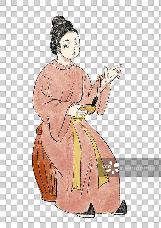 唐朝鼓乐插画元素图片素材