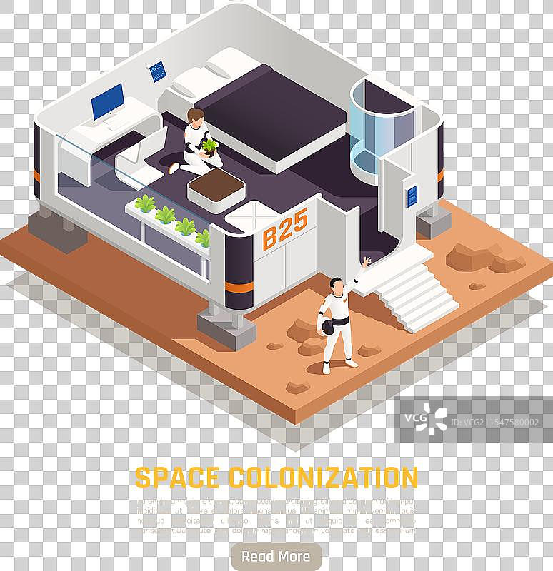 太空殖民等距背景图片素材