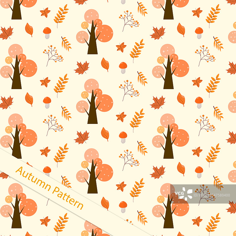 手绘秋季主题图案枫树叶图片素材