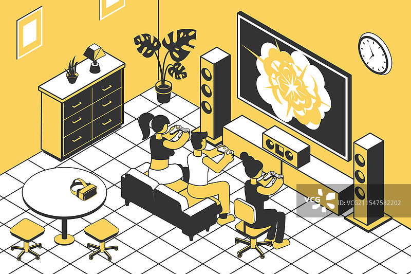 等角视角的游戏主机图片素材