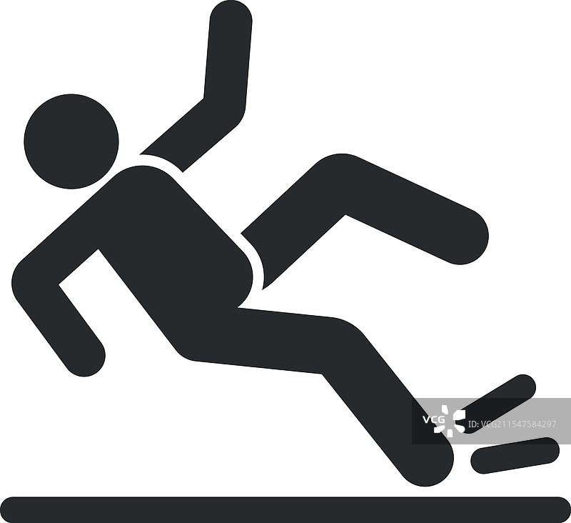 安全警告标志：跌落的人图片素材