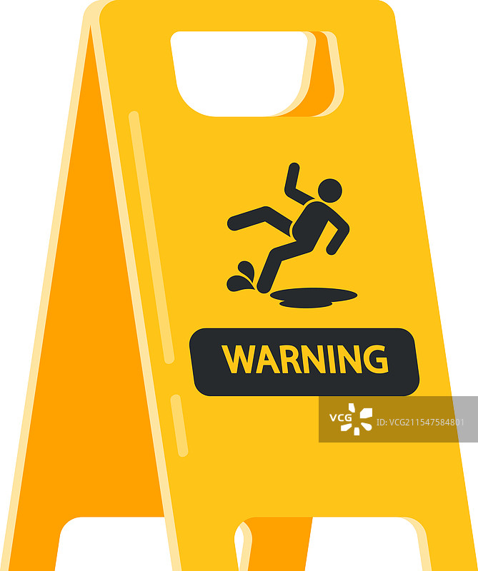 湿滑地面黄色警告标志图片素材