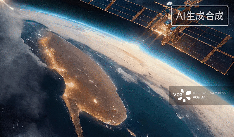 【AI数字艺术】地球夜景图片素材