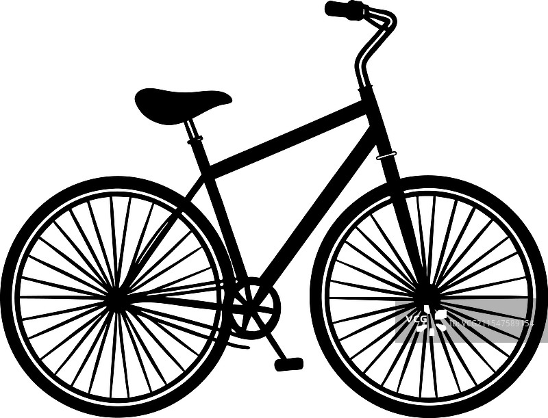 活力自行车剪影设计极简风格图片素材