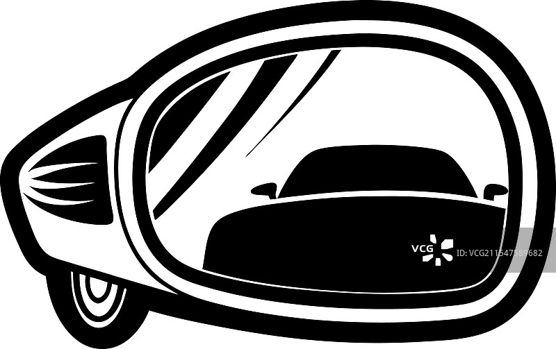 反射汽车镜子轮廓设计图片素材