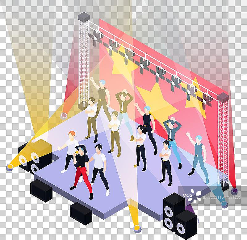 K-pop音乐等距背景图片素材