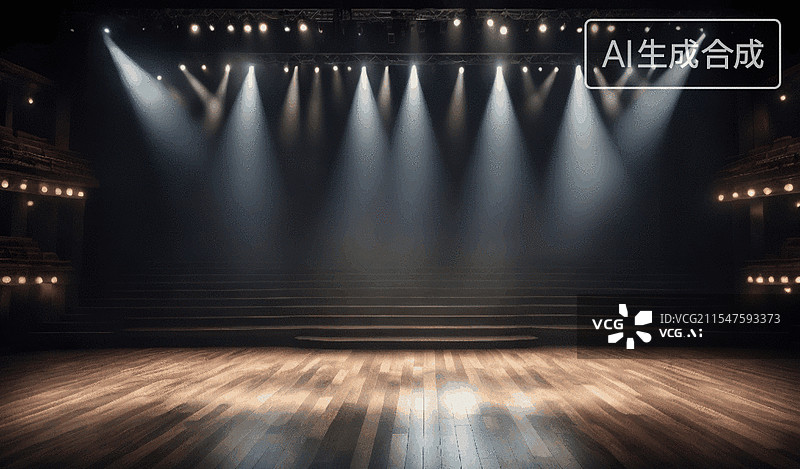 【AI数字艺术】舞台聚光灯图片素材